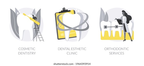 Smile treatment abstract concept vector illustrations.