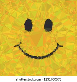 Smile triangular  low poly, mosaic pattern background, Vector polygonal illustration graphic, Creative style with gradient