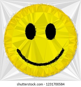 Smile triangular  low poly, mosaic pattern background, Vector polygonal illustration graphic, Creative style with gradient