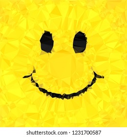 Smile triangular  low poly, mosaic pattern background, Vector polygonal illustration graphic, Creative  style with gradient