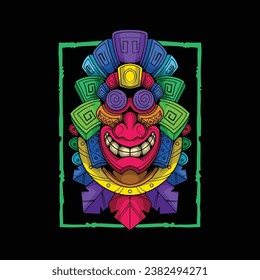 sonrisa estatua tribal imagen de arte de mascota