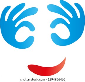 Smile and two hands logo