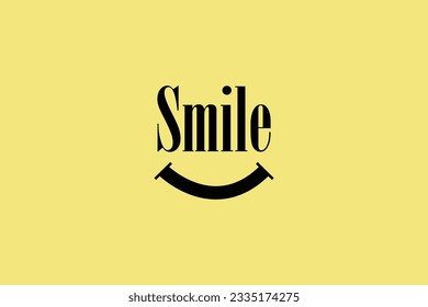 smile typography abstract logo design