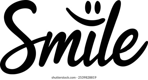 Smile Typography Greeting Card - Cheerful and Uplifting Design
