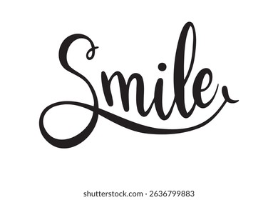 Smile typography text slogan logo. lettering with smile line. Vector illustration