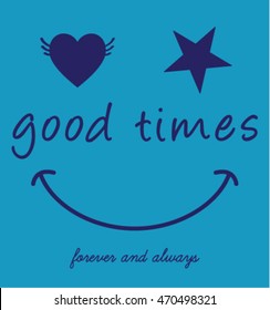 Smile typography, t-shirt graphics, vectors