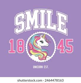 smile unicorn university girl magic