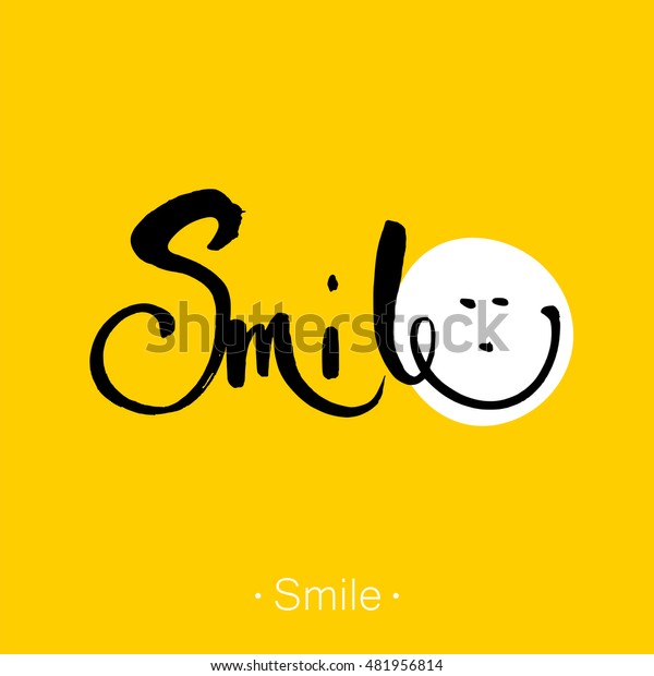 Smile Unique Typography Poster Inspirational Typography のベクター画像素材 ロイヤリティフリー