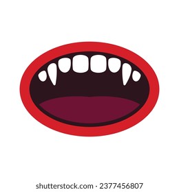 Smile of Vampire on White Background. Vector