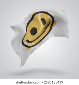 Smile, vector 3d flag with waves on a white background