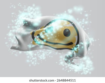 Smile, vector 3d flag in whirlwind of magical radiance