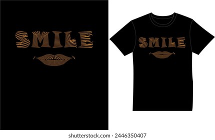 Smile vector Black T-Shirt design