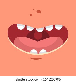 Smile vector cartoon flat illustration.  Cute smile poster. World smile day. Vector illustration.