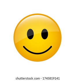 Smile vector face illustration. Yellow vector smilling face emoji character. Vector isolated element. EPS 10