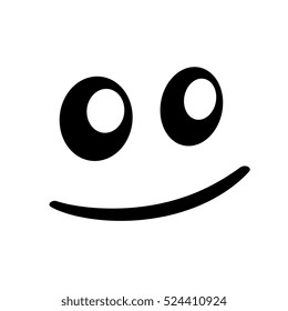 Smile vector icon. Abstract vector symbol. Black and white vector symbol