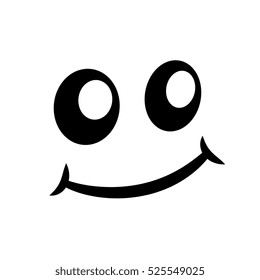 Smile vector icon. Abstract vector symbol. Black and white vector