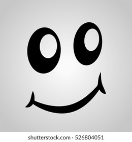 Smile vector icon. Abstract vector symbol. Black and white vector symbol