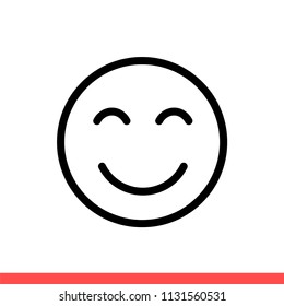 Smile vector icon, happy symbol. Simple, flat design for web or mobile app