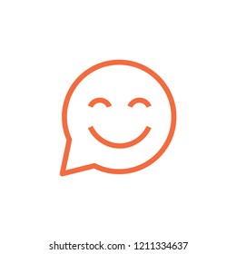 Smile vector icon, happy symbol. Linear style sign for mobile concept and web design. Emoji symbol illustration. Pixel vector graphics - Vector.