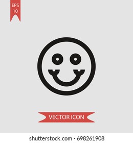 Smile vector icon, illustration symbol
