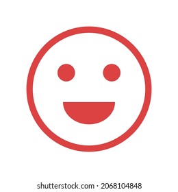 Icono del vector sonrisa. Símbolo rojo