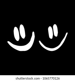 Smile vector illustration. Face doodle style art. Isolated line simple. For print, icon, logo, poster, symbol, design, decor, textile, paper, card, invitation, holiday. 