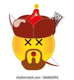 Smile Vector illustration Mongolian archer