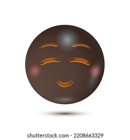 Smile. Vector illustration. realistic emoticon. isolated in white background. Vector Emoji. for web interface
