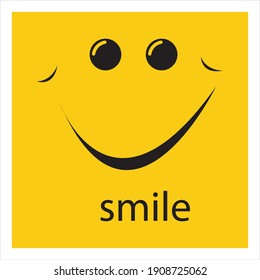 Smile vector image logo and symbol illustration design template in yellow background