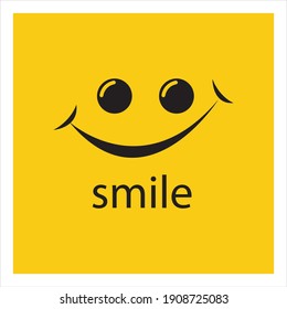 Smile vector image logo and symbol illustration design template in yellow background