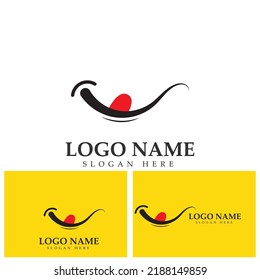 Smile vector image logo and symbol illustration design template in yellow background