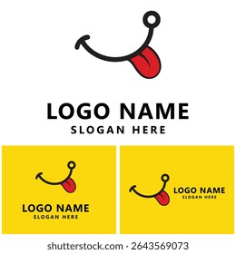 Modelo de design de ilustração de símbolo e logotipo de imagem de vetor de sorriso em fundo amarelo
