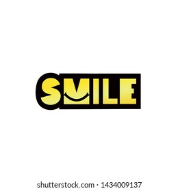 SMILE - vector inscription. Simple words illustration. T-shirt print, banner or poster design. Hand written  lettering. Positive joy message. Colorful typography banner. Vector EPS 10