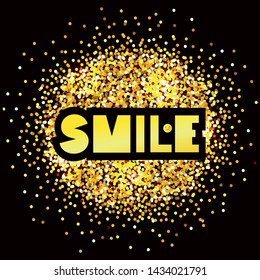 SMILE - vector inscription. Simple words illustration. T-shirt print, banner or poster design. Hand written  lettering. Positive joy message. Colorful typography banner. Vector EPS 10