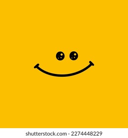 smile vector logo icon on yellow background