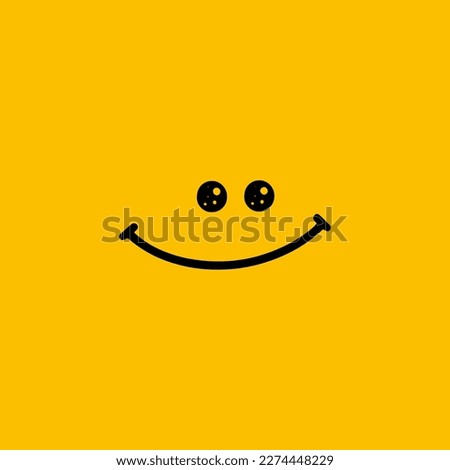 smile vector logo icon on yellow background
