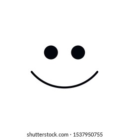 Smile vector on white background. Face doodle style art. Isolated line simple illustration. For print, icon, logo, poster, symbol, design, decor, textile, paper, card, invitation, holiday. Eps10.
