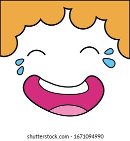 Smile vector on white background. Face doodle style art. Happy Fools day. For print, icon, logo, poster, symbol, design, decor, textile, paper, card, invitation, holiday. Laughing Face.