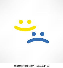 Smile vector on white background.