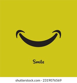Smile vector positive and enjoyable concept