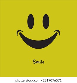 Smile vector positive and enjoyable concept