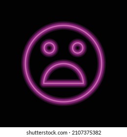 Smile  vector, simple icon. Flat desing. Purple neon on black background.ai