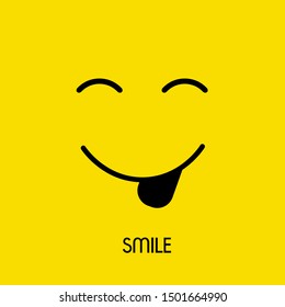 Smile Vector Template Design Illustration. Vector logo on yellow background.