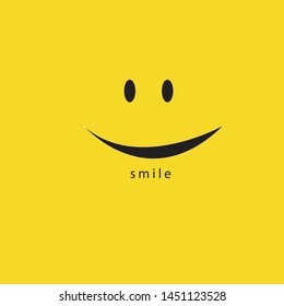 Smile Vector Template. Design for poster, banner or print. Simple illustration