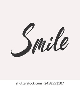 Smile vector word lettering card