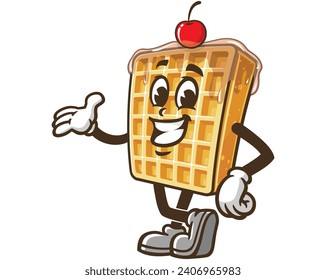 smile Waffle cartoon mascot illustration character vector clip art