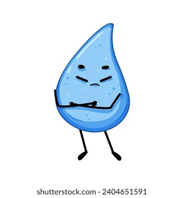 smile water drop character cartoon. face mascot, blue rain, rain funny smile water drop character sign. isolated symbol vector illustration