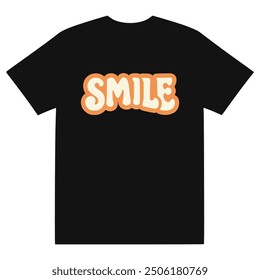 smile wavy text t shirt fashion sticker vector illustration template design