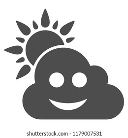 Smile weather vector pictogram. Style is flat graphic gray symbol.