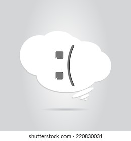 Smile in the white cloud. Made in vector